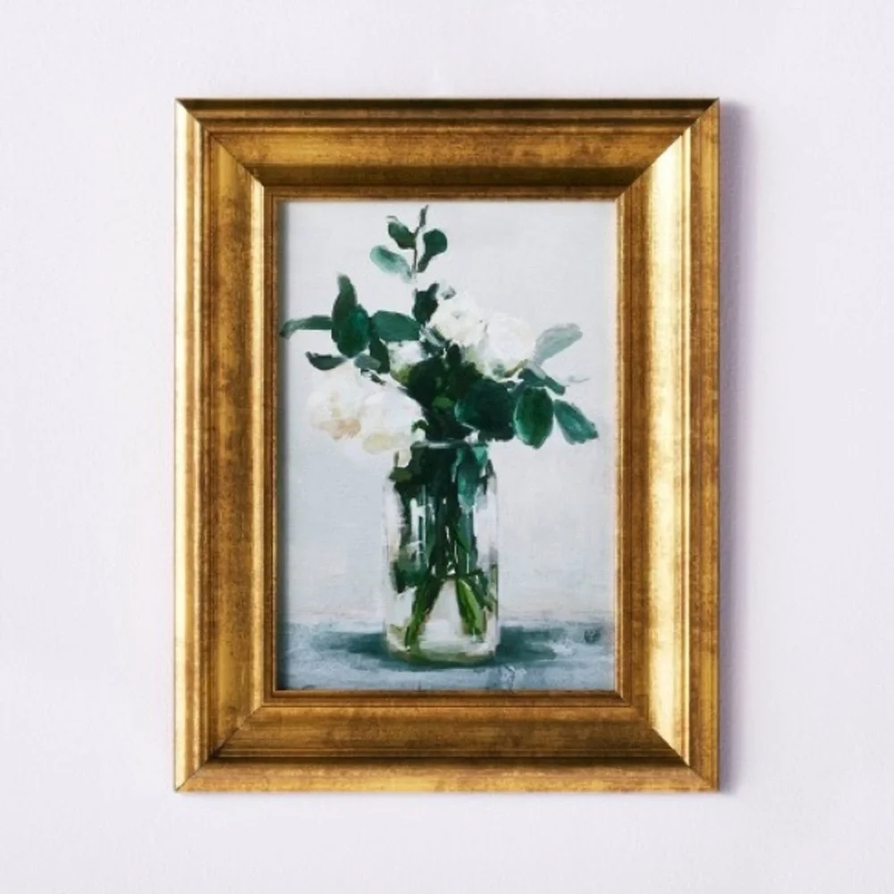 STUDIO McGEE  WALL ART Floral Painting Gold Frame